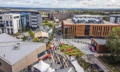 Drone images of Fresher's Fair at UWE Frenchay Campus in October 2021