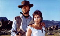 Clint Eastwood and Marianne Koch in A Fistful Of Dollars.