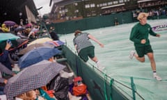 Spectators, staff and players at the 2024 Wimbledon Tennis Championships a the All England Club.