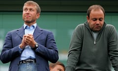 Roman Abramovich with Eugene Shvidler at Stamford Bridge, home of Chelsea Football Club.