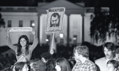 Crowd Celebrating Nixon’s Resignation<br>People hold “Wanted Conviction of Richard Nixon” and “No Amnesty for Nixon” signs outside the gates of the White House in celebration of President Richard Nixon’s impeding resignation. (Photo by Owen Franken/Corbis via Getty Images)