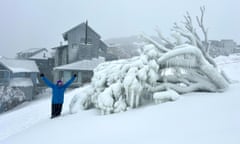 Snow at Mount Hotham ski resort in Victoria on Monday