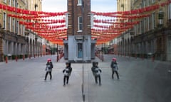 almost deserted streets in london's chinatown