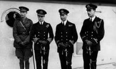 Princes in uniform, 1920: (from left) brothers Henry, Edward Prince of Wales, George Duke of York and their cousin Louis Mountbatten.