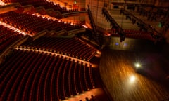 Ghost light at the Arts Centre Melbourne’s Hamer Hall during the coronavirus pandemic. May be used with any stories about theatre shutdowns.