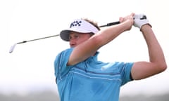 Ian Poulter plays a shot during a practice round for the Abu Dhabi HSBC Championship.