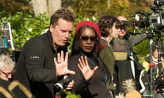 Director Amma Asante and cinematographer Ben Smithard on the set of Belle in 2013