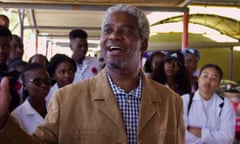 Vetjaera Haakuria talks to his students at the market in Windhoek.