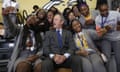 George W. Bush<br>Former President George W. Bush poses for photos with students at Warren Easton Charter High School in New Orleans, Friday, Aug. 28, 2015. Bush is in town to commemorate the 10th anniversary of Hurricane Katrina, which is Saturday. (AP Photo/Gerald Herbert)