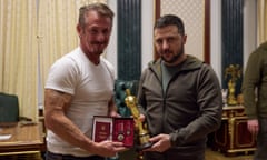 Sean Penn with Volodymyr Zelenskiy in Kyiv, Ukraine. 