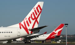 Qantas and Virgin planes on tarmac