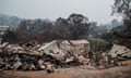 The remains of burnt-out businesses in Cobargo, Australia