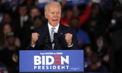 Democratic presidential candidate former Vice President Joe Biden speaks at a primary night election rally in Columbia, S.C., Saturday, Feb. 29, 2020 after winning the South Carolina primary. (AP Photo/Gerald Herbert)