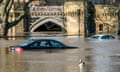 Flood water in York after the River Ouse overtopped its banks in 2022