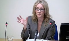 Author JK Rowling speaks at the Leveson Inquiry at the High Court in central London