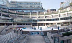 ice skating at Broadgate Circle in London