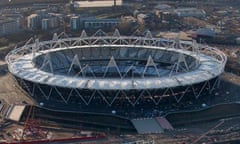 Construction site of Olympic Stadium in London