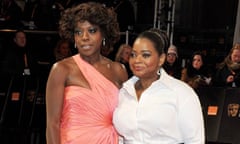 Viola Davis, left, and Octavia Spencer on the red carpet at the Baftas in London.