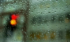 Traffic light through a windscreen