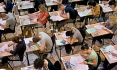 University students from King's College London, sitting exams