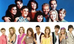 The cast of Beverley Hills 90210 as they were in 1991 and 2009