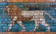 Detail of lion on Processional Way at Musee du Louvre