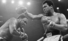 Muhammad Ali and Joe Frazier during the Thrilla in Manila