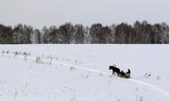 A horse-drawn sleigh in Siberia