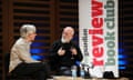 john mullan and terry pratchett (right) at bookclub event