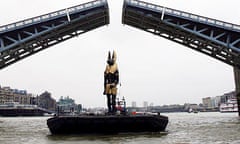 Replica Anubis sails down Thames