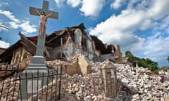 A ruined church in Port-au-Prince, Haiti