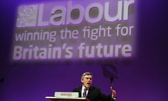 Gordon Brown speaks at the Labour party conference in Manchester. Photograph: Christopher Thomond