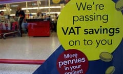 Shoppers are offered reduced VAT rates at a supermarket in Bristol