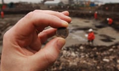 A Roman coin from the period of Emperor Constantine II AD 330-335, at the Olympic construction site