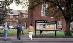 Students on campus at the University of Southampton