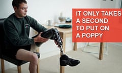 The annual poppy appeal last year featured a young soldier putting on his artificial limb