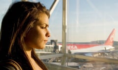 Woman student at airport