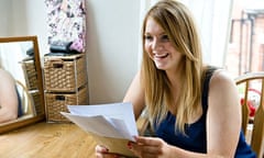 A female student nervously reads her exam results.. Image shot 2010. Exact date unknown.