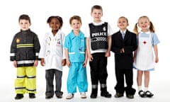 Young Children Dressing Up As Professions