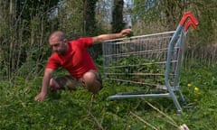 Mark Boyle, the moneyless man, collecting food