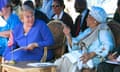 MDG : UN Women Michelle Bachelet with President Ellen Johnson Sirleaf of Liberia