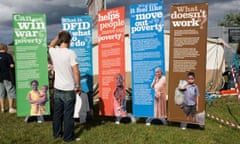 MDG : Gate Foundation letter about development myths, puzzled man looking at DFID display panels