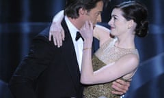 Hugh Jackman with Anne Hathaway in the opening number for the 2009 Oscars