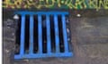 Banksy's film tunnel in Waterloo: blue drain