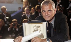 French director Laurent Cantet with his Palme d'Or for The Class