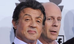 Sylvester Stallone and Bruce Willis attend the premiere of the film "The Expendables" in Los Angeles