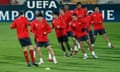 Manchester United train ahead of their Champions League tie against Bursaspor