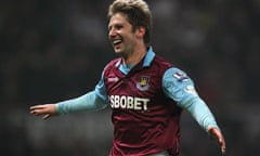 Thomas Hitzlsperger celebrates scoring his first West Ham United goal, in the FA Cup