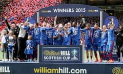 Inverness Caledonian Thistle celebrate winning the Scottish Cup final against Falkirk