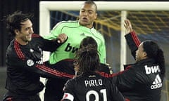 Alessandro Nesta, left, celebrates with his Dida and co at the final whistle